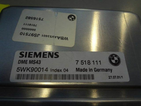 01 02 03 BMW 330CI ENGINE ECM ELEC CONT UNIT ECU XI AWD THRU 2/030