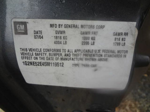 05 GRAND AM AUTOMATIC TRANSMISSION 1790070