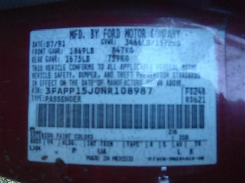92 ESCORT AC COMPRESSOR 1621810