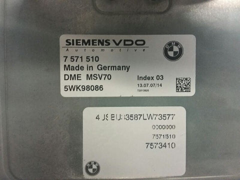 Engine ECM Electronic Control Module 3.0L I Model Fits 0608 BMW Z4 2752880