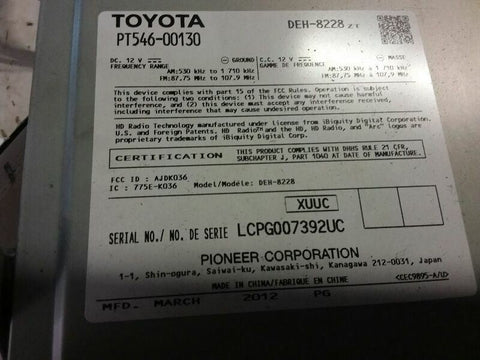 Audio Equipment Radio Display And Receiver Amfmcd Fits 1114 SCION TC 2859170