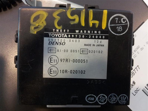 02 03 04 05 LEXUS SC430 CHASSIS ECM THEFTLOCKING THEFT LH KICK PANEL 2285350